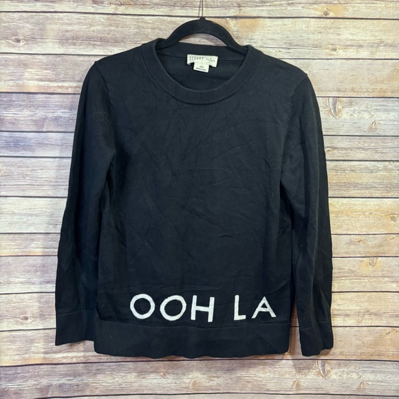 Kate Spade ♠️ Broome Street Ooh La La Black Sweater Size Small - Picture 2 of 6